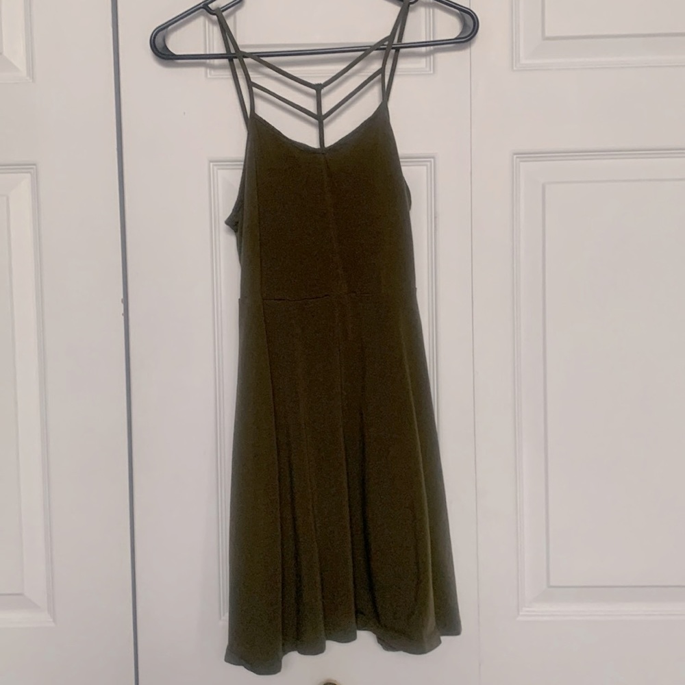 Express Olive Skater Dress